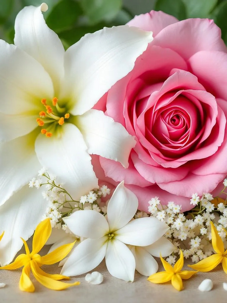 Perfume roll on inspired by J'adore featuring fresh floral fragrance elements with white lily and pink rose