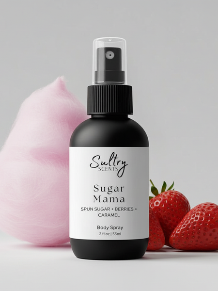 Sultry Scents Sugar Mama Body Spray with Spun Sugar, Berries, and Caramel, a Pink Sugar dupe Body Spray