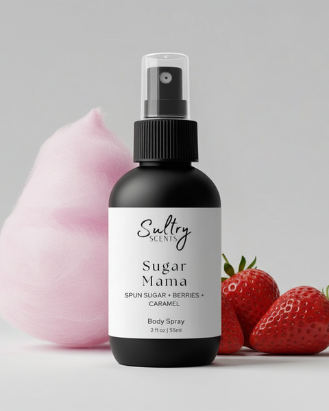 Sultry Scents Sugar Mama Body Spray with Spun Sugar, Berries, and Caramel, a Pink Sugar dupe Body Spray