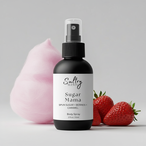 Sultry Scents Sugar Mama Body Spray with Spun Sugar, Berries, and Caramel, a Pink Sugar dupe Body Spray
