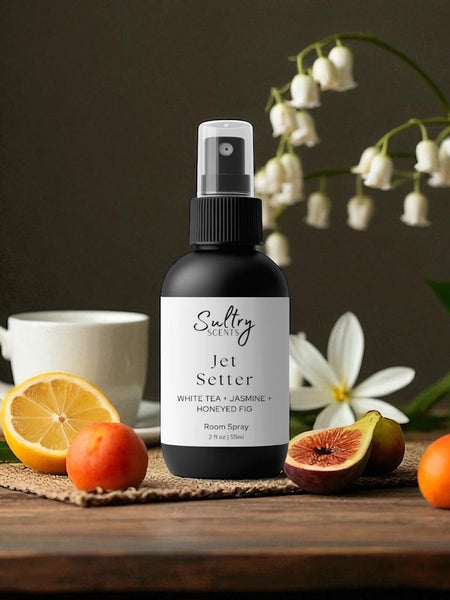 Sultry Scents Jet Setter room spray bottle with figs citrus and white flowers Ritz Carlton Water Tower Place inspired room Spray