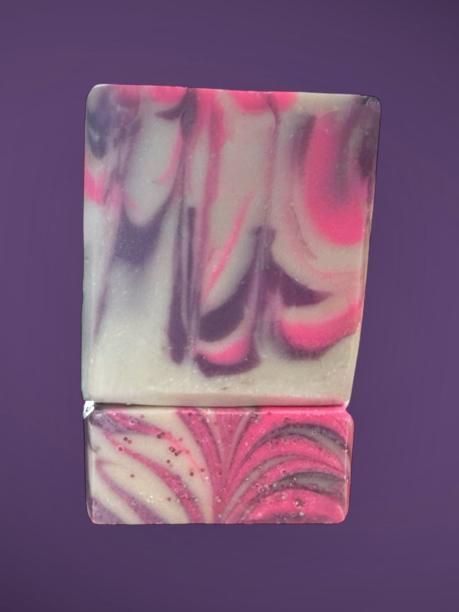 Soap inspired by Calvin Klein Euphoria with pink and purple swirls by Sultry Scents
