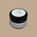 Sultry Scents Soothing Cream for Sensitive Skin in a 2 oz jar with a sleek black design