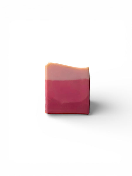 Sweet Grace inspired silk & goat milk soap bar in soft pink and cream colors, perfect for gentle skin care
