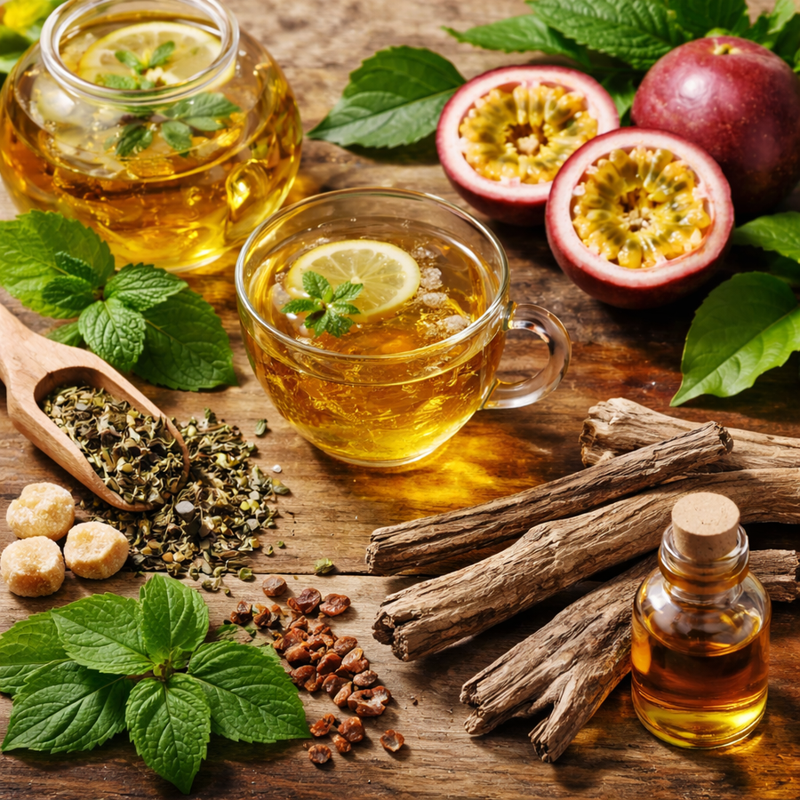 Sweet Grace inspired silk & goat milk soap bar displayed with sparkling tea patchouli and passion fruit