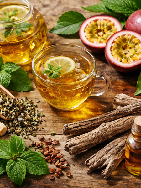 Sweet Grace inspired silk & goat milk soap bar displayed with sparkling tea patchouli and passion fruit