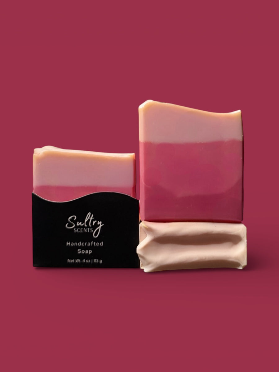 Sweet Grace inspired silk & goat milk soap bar from Sultry Scents with a smooth, colorful design