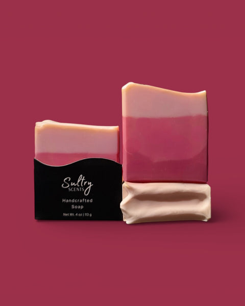 Sweet Grace inspired silk & goat milk soap bar from Sultry Scents with a smooth, colorful design