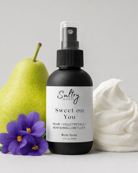 Sultry Scents Sweet Pear body spray inspired by Ellis Brooklyn Sweet with floral and creamy notes