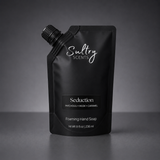 Sultry Scents Tyler Diva inspired hand soap in a sleek black pouch with seduction scent notes