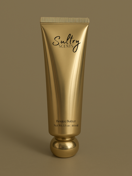 Sultry Scents ultra hydrating unscented body cream in a gold tube for deep skin moisture