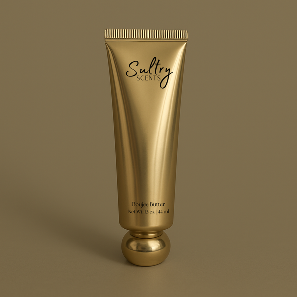 Sultry Scents ultra hydrating unscented body cream in a gold tube for deep skin moisture