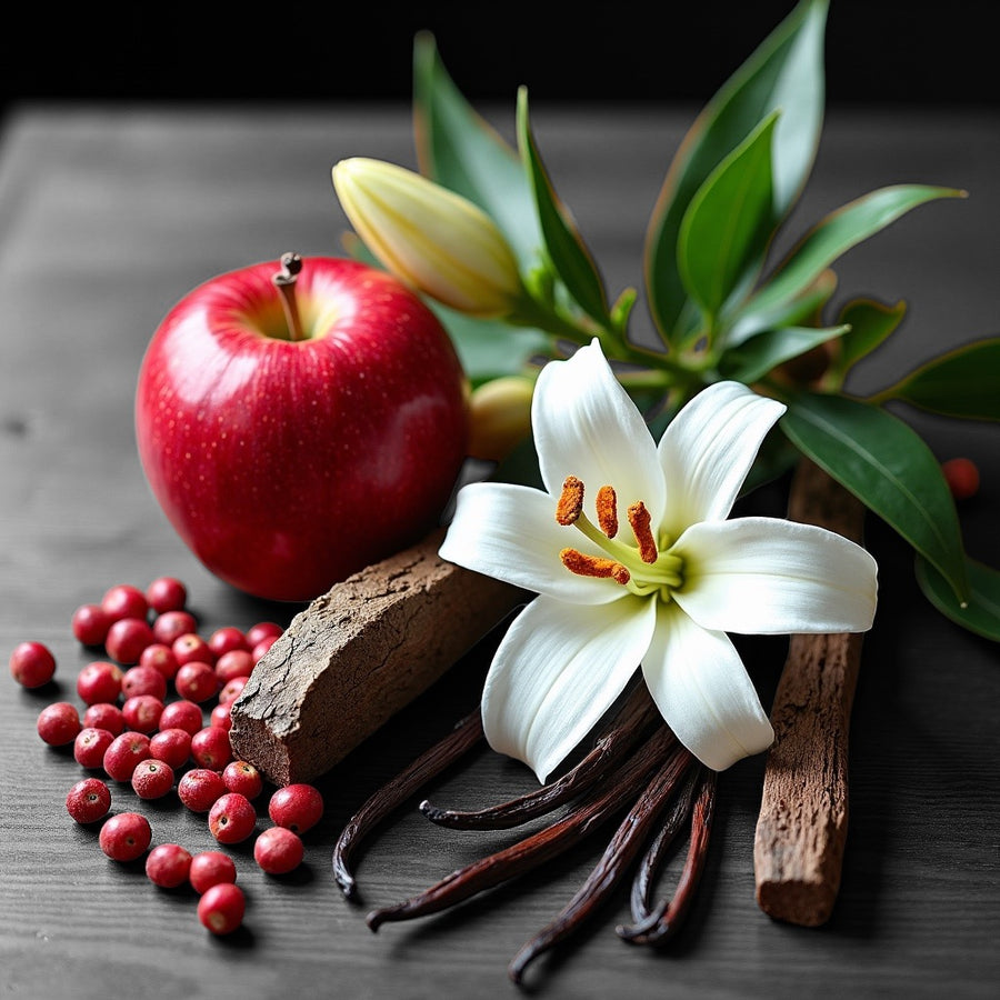 Sultry Scents Vanilla Skin inspired body spray image with vanilla beans white lily apple and warm wood notes