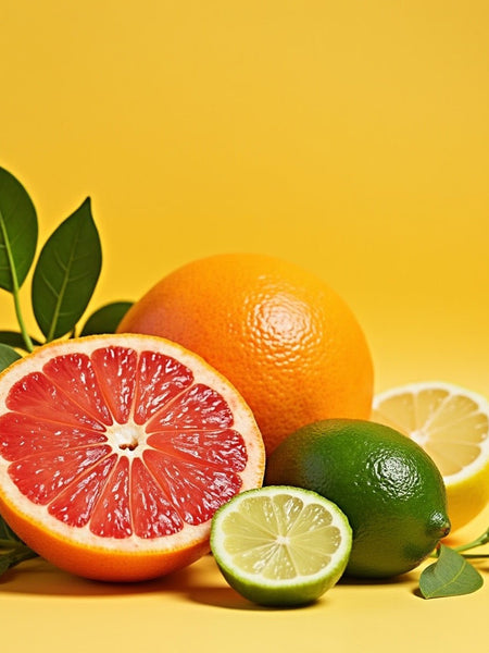 Volcano inspired foaming hand soap with fresh citrus fruits including grapefruit lime orange and lemon