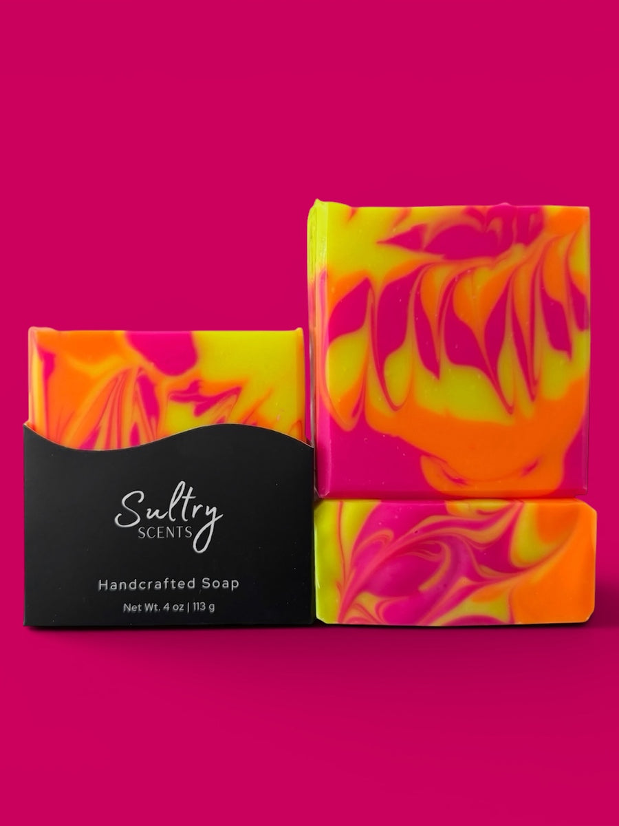 Vibrant Sultry Scents Westin hotel inspired soap bar with colorful swirls for a luxurious bathing experience