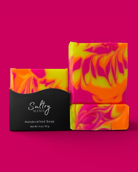 Vibrant Sultry Scents Westin hotel inspired soap bar with colorful swirls for a luxurious bathing experience