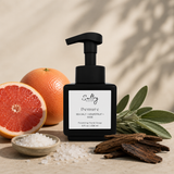 Sultry Scents Demure Wood Sage & Sea Salt inspired foaming hand soap with scent notes grapefruit, sage, wood and sea salt